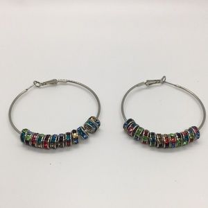 Beautiful Multi colored hoop earrings